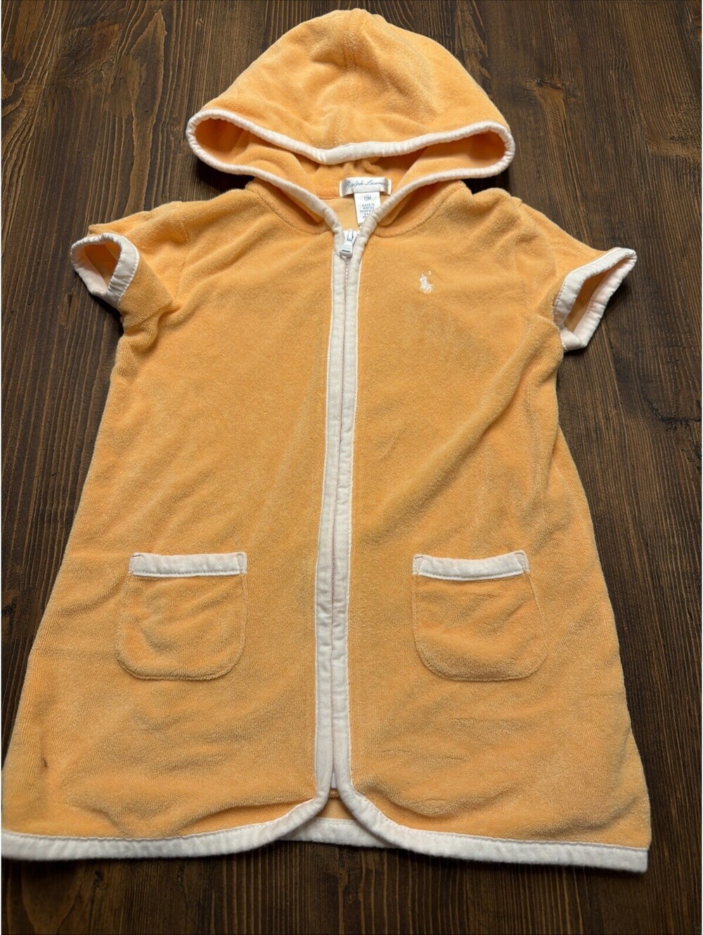 Orange Ralph Lauren Terry Cloth swim cover Up 12m